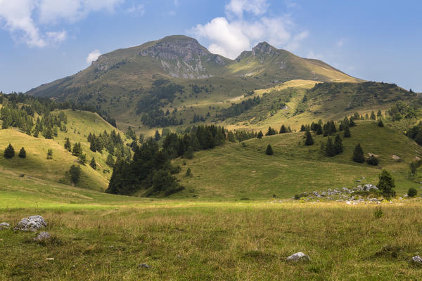 View of Monte Campione and Monte Campioncino on the trail to the Campelli di schilpario, Val di Scalve, Bergamo district, Lombardy, Italy, Southern Europe.