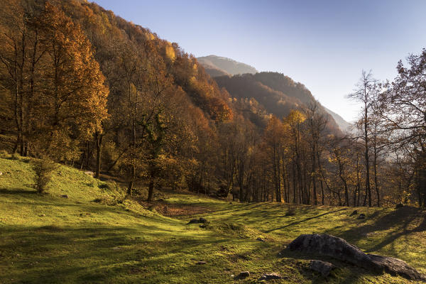 Autumn at Mulini di Piero, Curiglia con Monteviasco, Veddasca valley, Varese district, Lombardy, Italy.