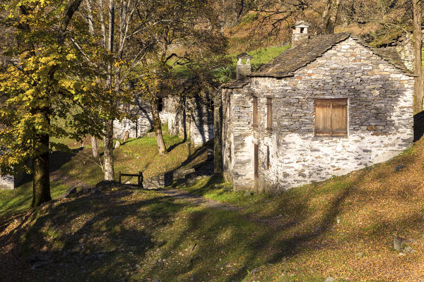 Autumn at Mulini di Piero, Curiglia con Monteviasco, Veddasca valley, Varese district, Lombardy, Italy.