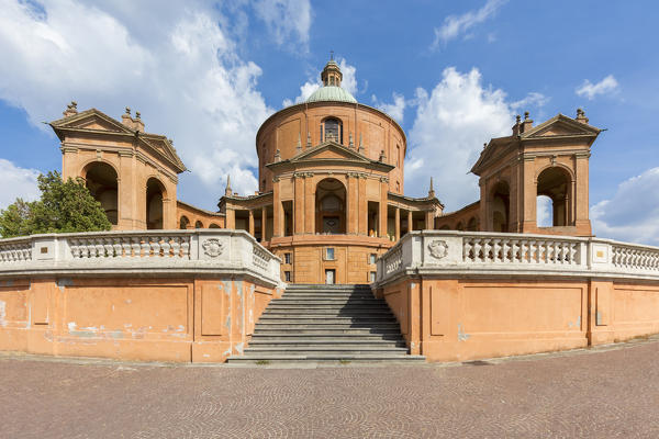 Staircase of the Santuario della Beata Vergine di San Luca. Bologna, Emilia Romagna, Italy.