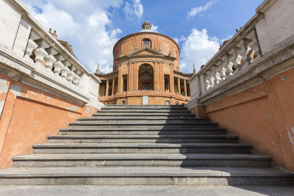 Staircase of the Santuario della Beata Vergine di San Luca. Bologna, Emilia Romagna, Italy.