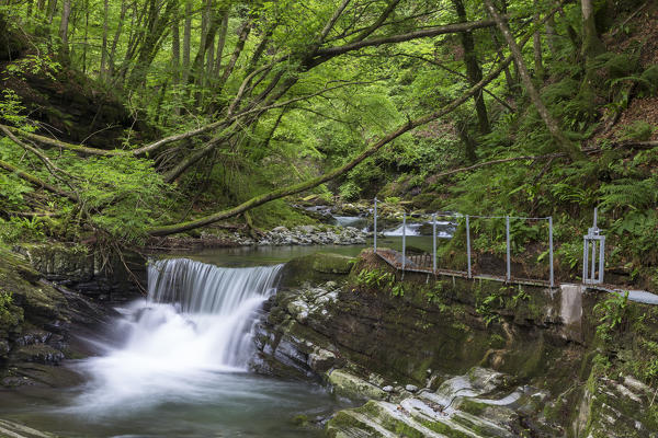 The river Breggia at the Bruzella mill, Muggio Valley, Mendrisio District, Canton Ticino, Switzerland.