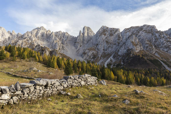 View of the Campelli di Schilpario and the Cimone della Bagozza, Schilpario, Val di Scalve, Bergamo district, Lombardy, Italy, Southern Europe.