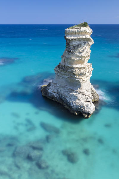 The Faraglioni of Torre Sant'Andrea. Melendugno, province of Lecce, Salento, Apulia, Italy.
