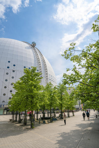 Skyview glass gondola, elevator capsules of the Ericsson Globe (Globen), Johanneshov district, Stockholm, Sweden