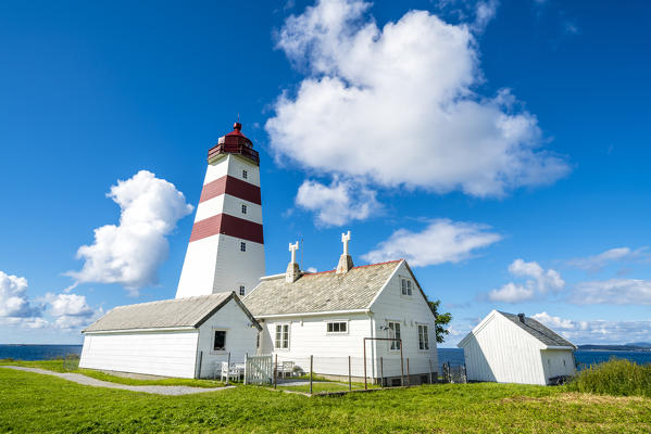 Sunshine over Alnes Lighthouse, Godoya Island, Alesund, More og Romsdal County, Norway