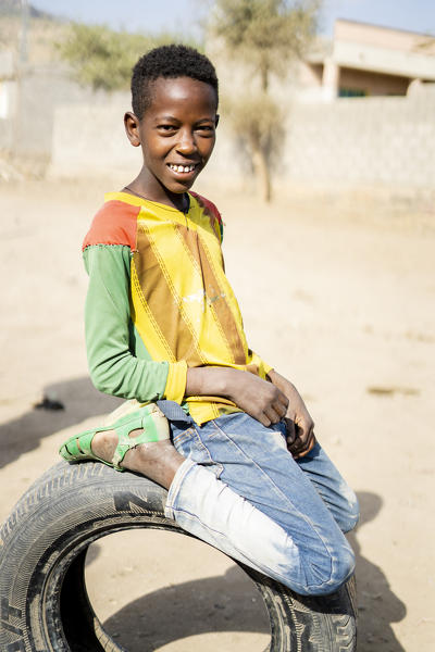 Boy smiling at camera, Abala, Afar Region, Ethiopia, Africa