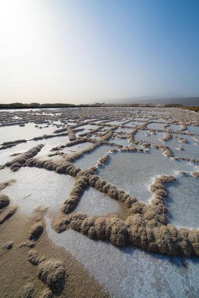 Salt flats, Lake Afrera (or Lake Afdera), Danakil Depression, Afar Region, Ethiopia, Africa