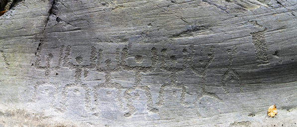 Rupestrian engravings depicting praying figures, Naquane National Park, Capo di Ponte, Valcamonica, Brescia, Lombardy, Italy