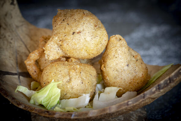 Sciatt buckwheat fritters, traditional recipe of Valtellina, Sondrio province, Lombardy, Italy