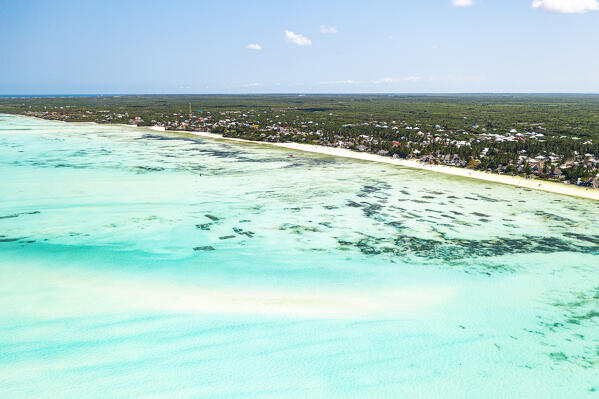 Luxury tourist resort on white sand beach by a crystal lagoon, Paje, Jambiani, Zanzibar, Tanzania
