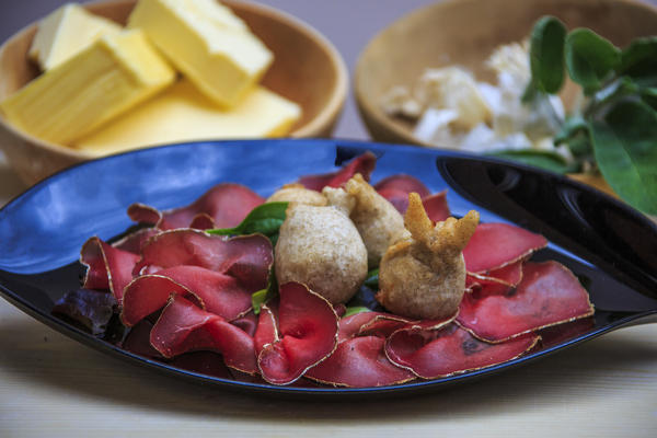 Sciatt is the typical appetizer of Valtellina cuisine. Lombardy. Italy. Europe