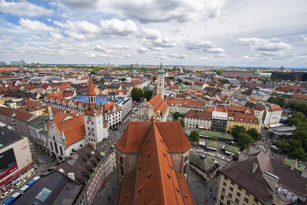 Aerial view of Munich Bavaria southern Germany Europe