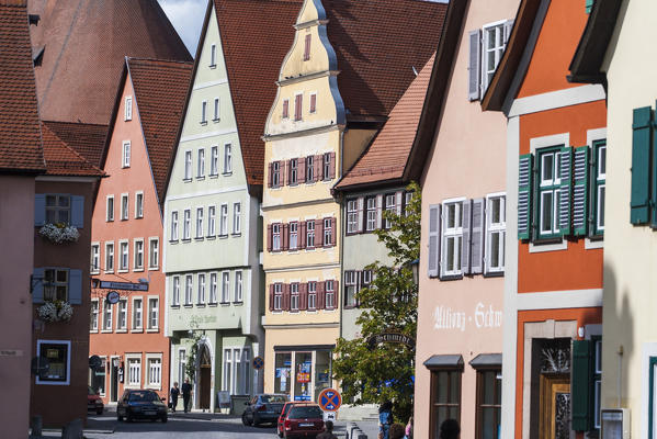Colorful houses in Nordlingen Bavaria Southern Germany Europe