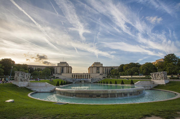 View of gardens and fountain Paris France Europe