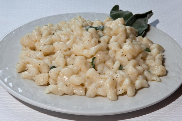 Gnocchetti from Valchiavenna, a typical dish from Chiavenna and Valle Spluga, Lombardy Italy Europe