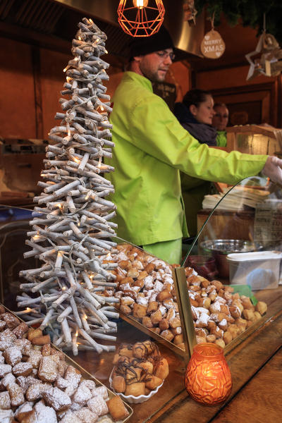 Pastry shop and bakery with Christmas sweets and typical food Lübeck Schleswig Holstein Germany Europe