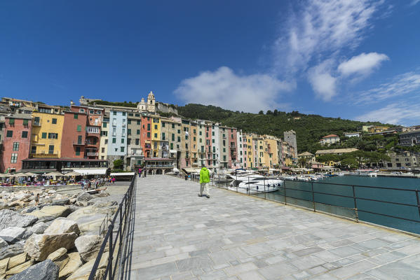 The picturesque seaside village with colored houses Portovenere La Spezia province Liguria Italy Europe