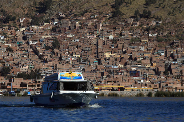 Navigation near the small city of Puno Peru South America