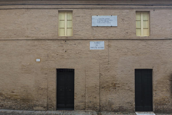 Detail of Casa di Silvia known for the poems of Giacomo Leopardi Recanati Province of Macerata Marche Italy Europe