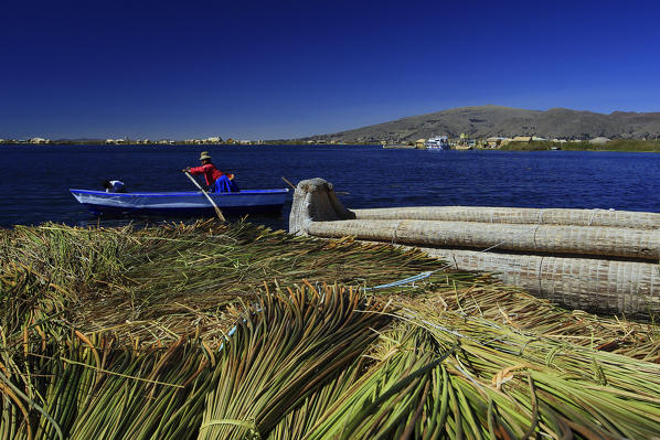 Totora Boats or also called Reed Boats have been sailing around Lake Titicaca in Peru and Bolivia for thousands of years and are among the oldest known types of boats in the world. They come in all sorts of sizes and constructing a boat is a traditional craft handed down from generation to generation Peru South America