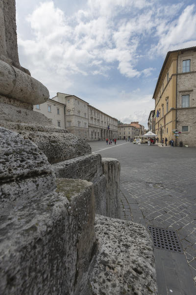 Historical square and ancient buildings Ascoli Piceno Marche Italy Europe