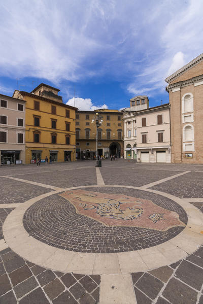 Historical buildings and palace of the medieval old town Jesi Province of Ancona Marche Italy Europe