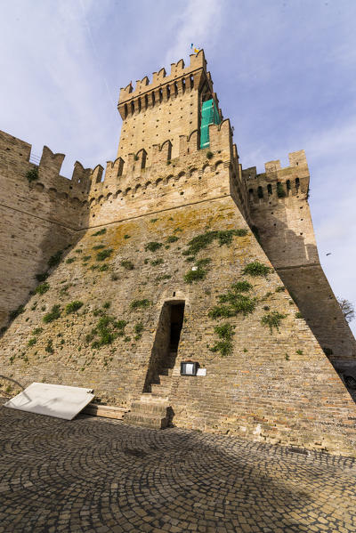 The castle and fortress of the medieval village perched on the hill Offagna Province of Ancona Marche italy Europe