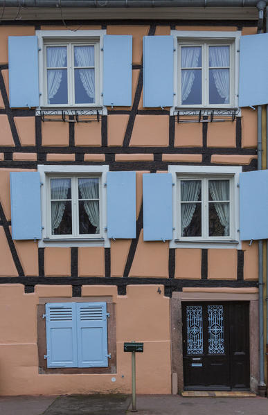 Typical architecture of colored facade of house in the medieval Petite Venise Colmar Haut-Rhin department Alsace France Europe