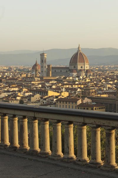 View of the Duomo with Brunelleschi Dome and Giotto's Campanile from Piazzale Michelangelo Florence Tuscany Italy