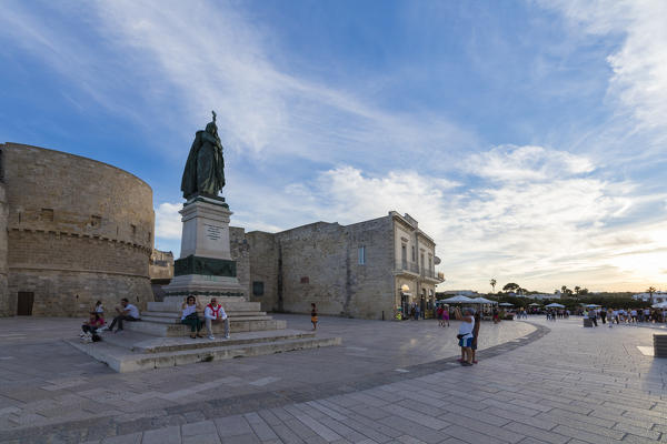 Ancient medieval fortress and monuments of the old town Otranto province of Lecce Apulia Italy Europe