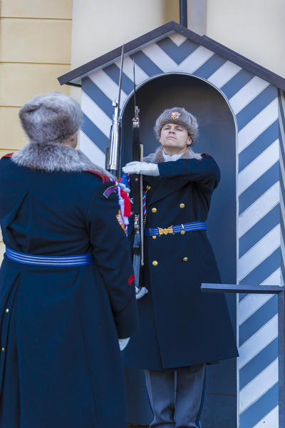 The Changing of the Guard at the castle of Prague Czech Republic Europe