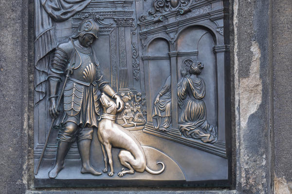 Details of the ancient high reliefs Cathedral of Saint Vitus Old Town Square Prague Czech Republic Europe