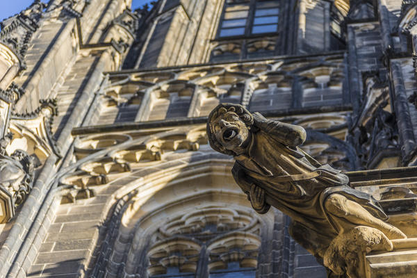 Details of statues and architecture of the Cathedral of Saint Vitus Prague Czech Republic Europe