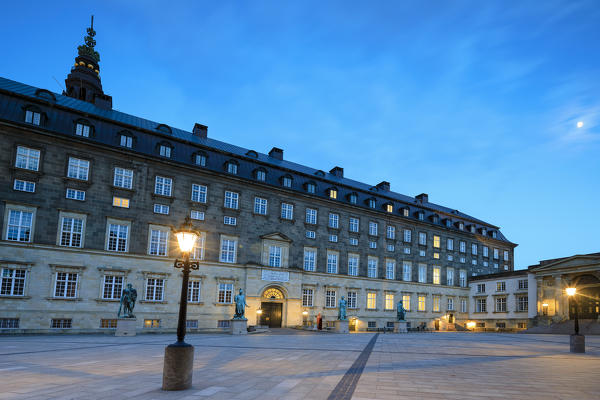 Christiansborg Palace at night, Copenhagen, Denmark
