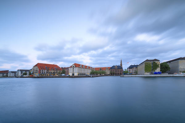 Danish Architecture Centre housed in a restored shipyard warehouse seen from canal of Christianshavn, Copenhagen, Denmark