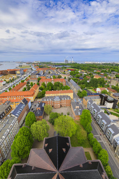 Overview of the city seen from Church of Our Saviour, Copenhagen, Denmark
