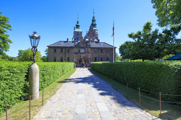 Front view of Rosenborg Castle built in the Dutch Renaissance style, Copenhagen, Denmark