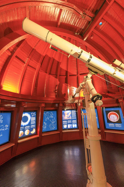 Telescope in the astronomical observatory inside the dome of the Round Tower (Rundetaarn), Copenhagen, Denmark
