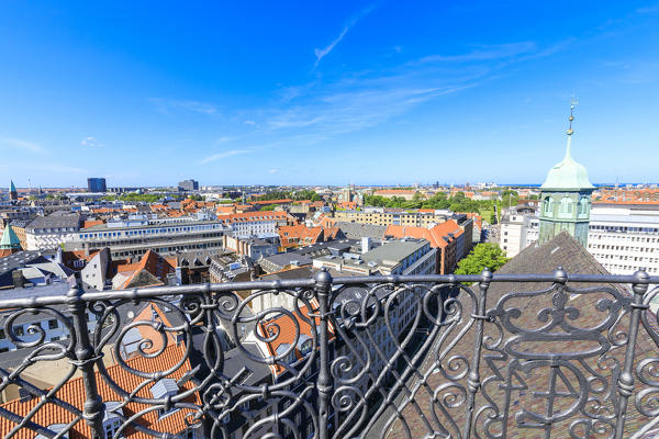 Overview of the city from an iron balcony of the Round Tower (Rundetaarn), Copenhagen, Denmark