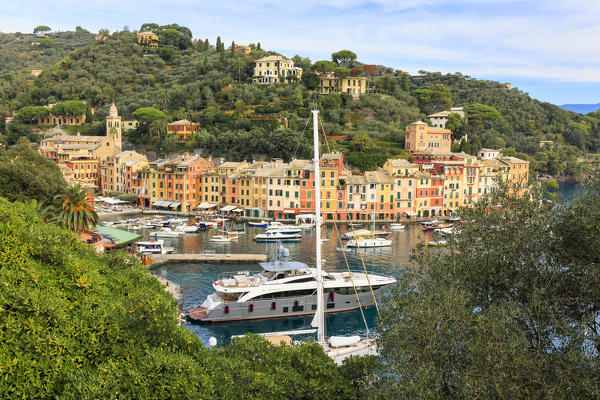 Harbor and picturesque village of Portofino, province of Genoa, Liguria, Italy