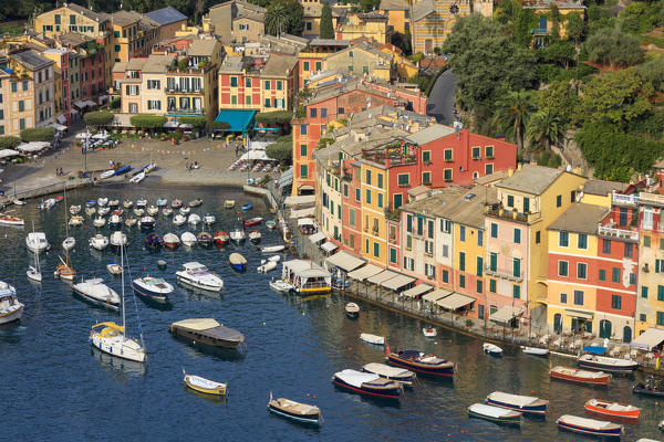 Harbor and picturesque village of Portofino, province of Genoa, Liguria, Italy