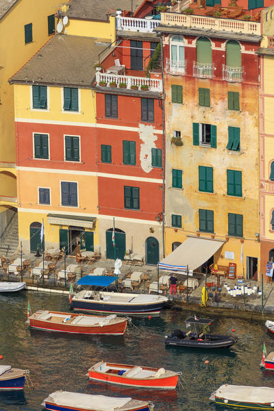 Harbor and typical colored houses, Portofino, province of Genoa, Liguria, Italy