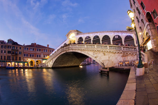 Rialto Bridge is one of the four bridges spanning the Grand Canal in Venice, Italy. 