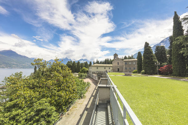 The cistercian religious complex of Piona Abbey (Abbazia Priorato di Piona), Colico, Lecco province, Lombardy, Italy