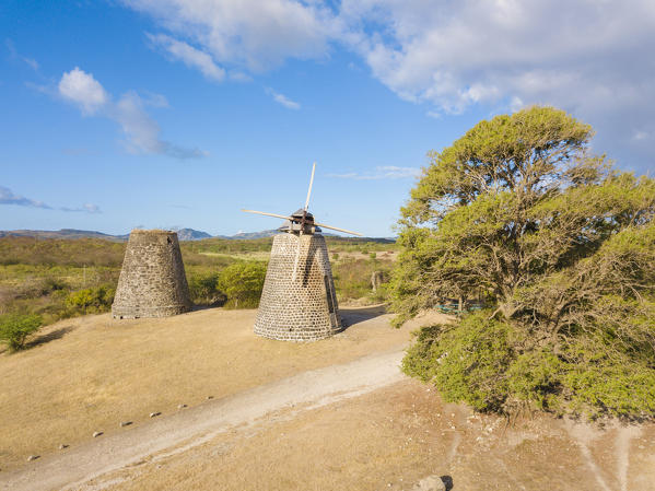 Panoramic elevated view of Betty's Hope, Antigua, Antigua and Barbuda, Caribbean, Leeward Islands, West Indies