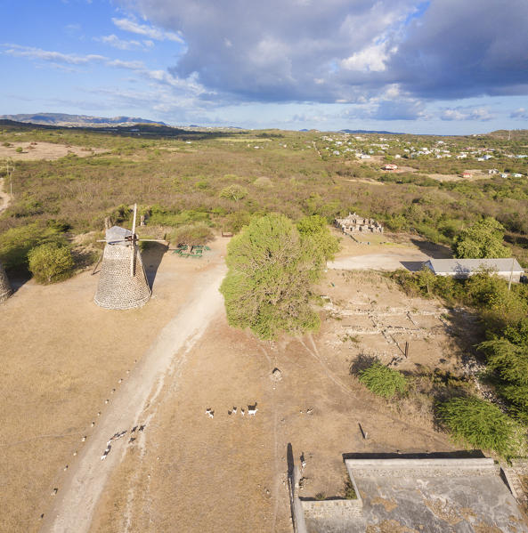Panoramic elevated view of Betty's Hope, Antigua, Antigua and Barbuda, Caribbean, Leeward Islands, West Indies