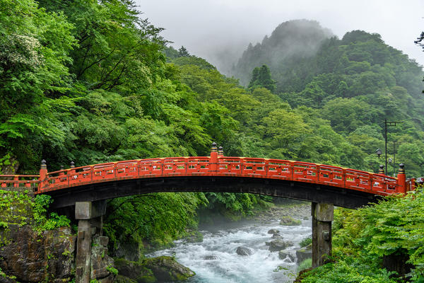 Shinkyo bridge,(red bridge),Nikko, Japan