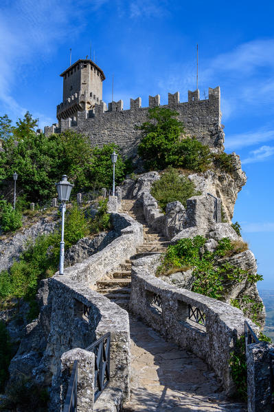 City of San Marino. Republic of San Marino, Europe. The fortress of Guaita on Mount Titano,(Italy)