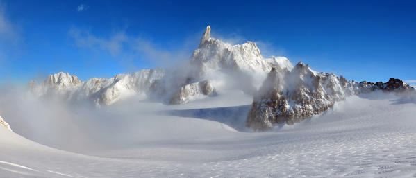 Mont Blanc (Monte Bianco) massif from Punta Helbronner, Aosta Valley, Italy, Europe